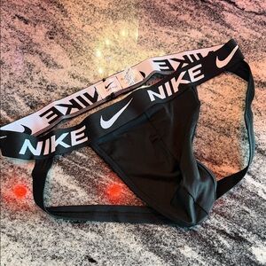 Nike Dri Fit Essential Micro Black and White Athletic Jockstrap NWOT!